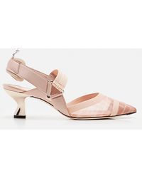 Fendi Synthetic Colibri Crystal-embellished Mesh Mules in Rose (Pink) - Lyst