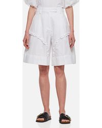 Womens Clothing Shorts Knee-length shorts and long shorts Simone Rocha Cotton Ruffle-trim Wide-leg Shorts in White 