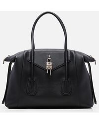Givenchy Antigona Lock Soft Medium Grained Leather Bag - Black