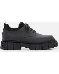 Fendi Calf Leather Derby Shoes - Black