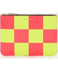 COMME DES GARÇONS PLAY Leather Pouch Fluo Square - Yellow