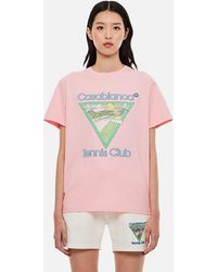 CASABLANCA Tennis Club Organic Cotton T-shirt - Pink
