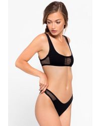 L*Space Benji Mesh Bralette Bikini Top - Black