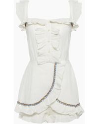 Clube Bossa Follina Ruffle Romper - La Latina White