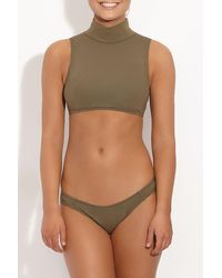 Beth Richards Maud Mesh High Neck Bikini Top - Green