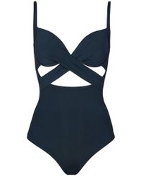 Jets by Jessika Allen U Wire Cutout One Piece Swimsuit - Ink - Blue
