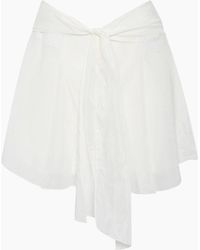 Agua de Coco Orla Cotton High Waist Shorts - White
