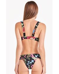 Triya Draped Fold Over Bikini Bottom - Black