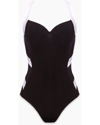 Jets by Jessika Allen Low Back Infinity One Piece Swimsuit - Black/white