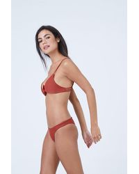 Aila Blue Ocean Hipster Cheeky Bikini Bottom - Red