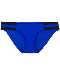 Seafolly Block Party Spliced Bi-color Side Stripe Bikini Bottom - Blue Ray/black