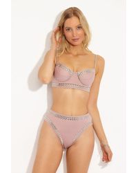 Norma Kamali Stud Underwire Bikini Top - Rose Pink
