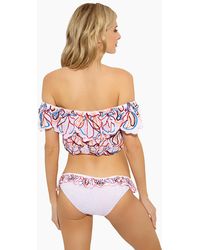 Lolli Shake Low-rise Scrunchy Ruffle Bikini Bottom - Blossom Print - Multicolour
