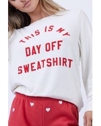 Wildfox Baggy Beach Jumper Day Off Sweatshirt - Vintage Lace White