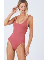F E L L A. Zac Scoop Strappy Back One Piece Swimsuit - Spice Pink