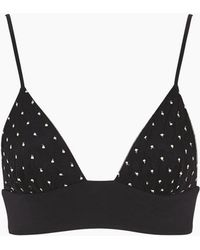 AMAIO SWIM Roselyn Triangle Bralette Bikini Top - Black