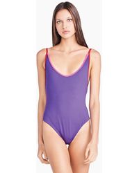 Triya Ariel Reversible Scoop High Cut One Piece Swimsuit - Purple