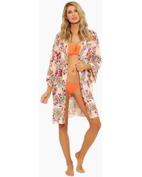 Patrons Of Peace Slit Kimono - Champagne - Multicolour