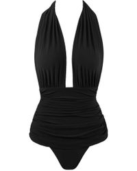 Norma Kamali Halter Bill One Piece Swimsuit - Black
