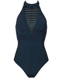 Jets by Jessika Allen High Neck One Piece Swimsuit - Ink - Blue