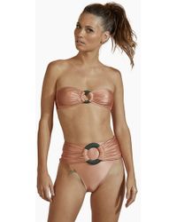 Agua de Coco Brazilian Centre Ring High Waist Bikini Bottom - Rose Pink