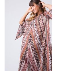 Indah Campfire Tunic Maxi Dress - Festival Geometric Print - Multicolour