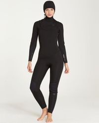 Billabong 5/4 Furnace Synergy Hooded Chest Zip Fullsuit - Black