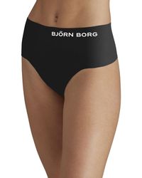 Björn Borg Solid High Waist String Black Beauty - Zwart