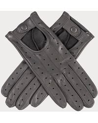 Black Accessories - Ladies Pewter Italian Leather Driving Gloves - Lyst