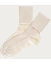 Black Ladies' White Cashmere Socks