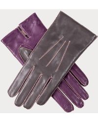 Black - Antique Pewter & Royal Purple Leather Gloves - Cashmere Lined - Lyst