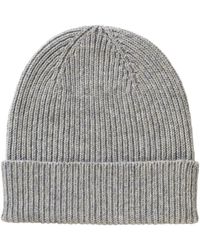 Black Accessories - Rib Knit Cashmere Beanie - Lyst