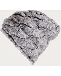 Black Accessories - Chunky Cable Knit Cashmere Beanie - Lyst