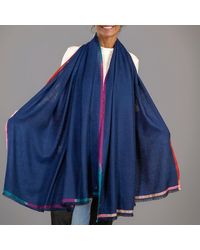 Black Accessories - Ikat Edged Pashmina Cashmere Shawl - Lyst