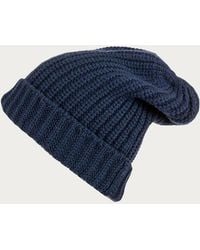 Black Accessories - Ribbed Cashmere Slouch Beanie Hat - Lyst
