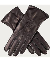 Black - Ladies Hand Stitched Cashmere Lined Leather Gloves - Lyst