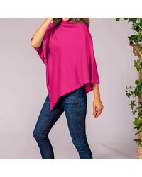 Black - Tickle Me Pink Cotton And Cashmere Poncho - Lyst