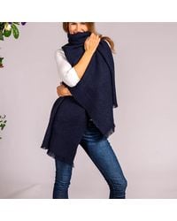 Black Accessories - Super Luxe Dark Basket Weave Cashmere Shawl - Lyst