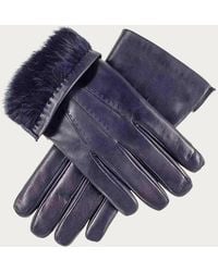 Black Accessories - Rabbit Fur Lined Leather Gloves - Lyst