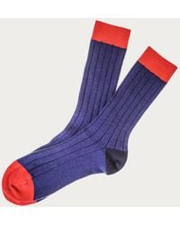 Black Blue Red And Navy Cashmere Socks