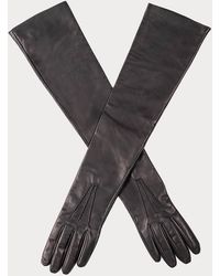 Black - Extra Long Leather Gloves – Silk Lined - Lyst