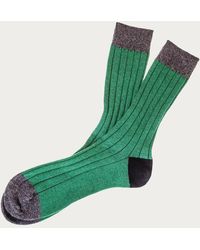 Black Emerald Charcoal And Cashmere Socks - Green