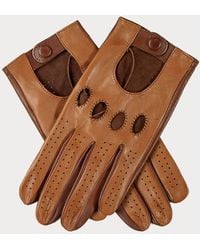 Black Accessories - Two Tone Italian Leather Driving Gloves - Lyst