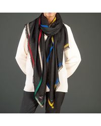 Black Accessories - Ikat Edged Pashmina Cashmere Shawl - Lyst