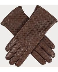 Black Accessories - Havana Woven Cashmere Lined Leather Gloves - Lyst