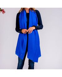 Black Accessories - Cobalt Handwoven Cashmere Shawl - Lyst
