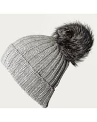 Black Accessories - Cashmere Fur Pom Pom Hat - Lyst