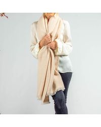 Black Accessories - Super Luxe Cornish Cream Basket Weave Cashmere Shawl - Lyst