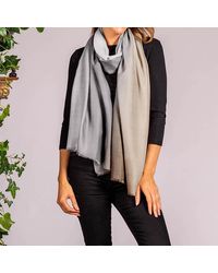 Black - Porcelain To Pearl Shaded Cashmere And Silk Wrap - Lyst