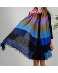 Black Accessories - Military Toned Striped Knitted Cashmere Scarf - Lyst